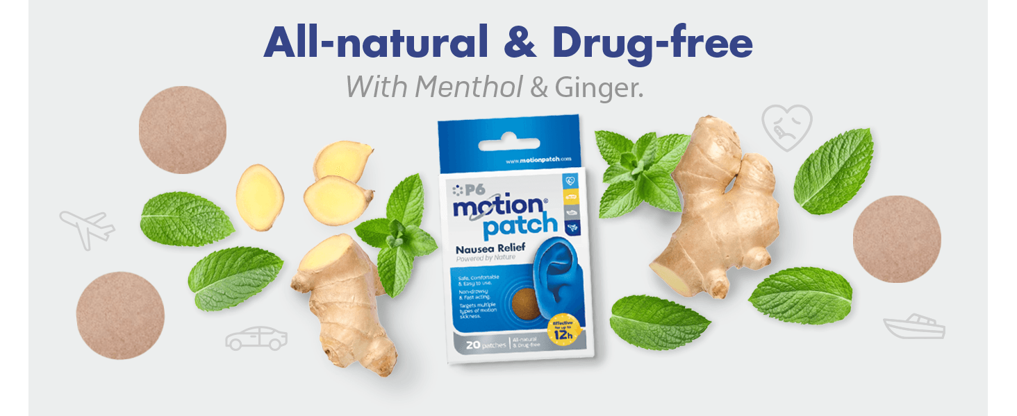 Motion Patch box with ginger and mint, the patch ingredients